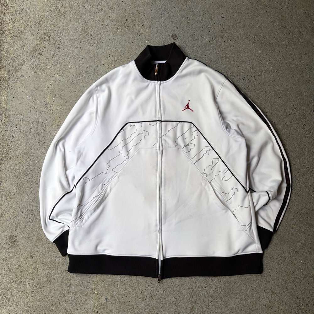 Jordan Brand XX2 Track Jacket Mens Large White Black Red Jumpman Full Zip